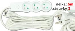 Prodlužovací kabel Aerbes SJ-3430 3 zásuvky s vypínačem 5 m
