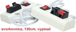 Napájecí kabel 230 V s vypínačem a pružinovou svorkovnicí 130 cm