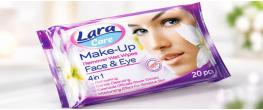 LARA Make-up vlhčené ubrousky 20ks – neutrální vůně