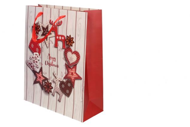 Vánoční dárková taška Merry Christmas 32x26 cm
