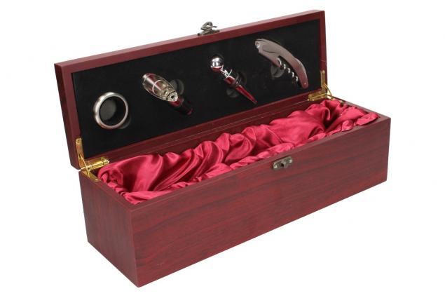 Foto 4 - Krabice na víno v designu dřeva mahagon s příslušenstvím 5v1