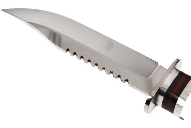 Hobby lovecký nůž s pilkou v dřevěném designu 26 cm