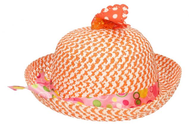 Foto 4 - Dětský klobouk s mašličkou oranžový 