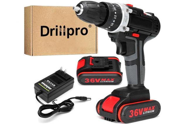 Aku vrtačka Drillpro s příklepem 21V včetně 2 kusů 36Vf baterií