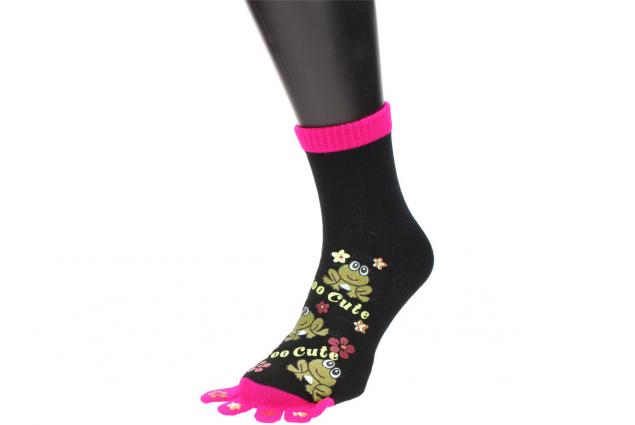 Foto 5 - Ponožky Toe Socks Černé s designem