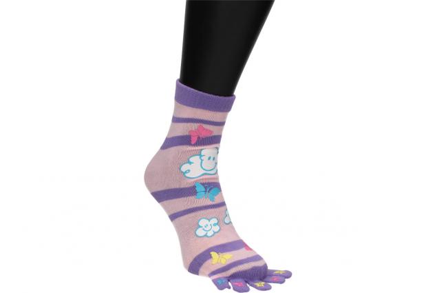 Foto 3 - Ponožky Toe Socks Růžovo-Fialové s designem