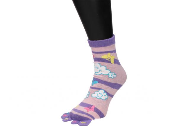 Foto 4 - Ponožky Toe Socks Růžovo-Fialové s designem