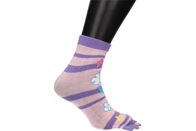 Foto 5 - Ponožky Toe Socks Růžovo-Fialové s designem