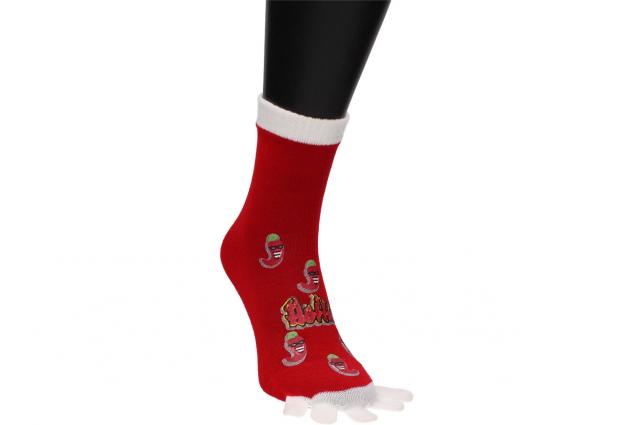 Foto 3 - Ponožky Toe Socks Červené s designem