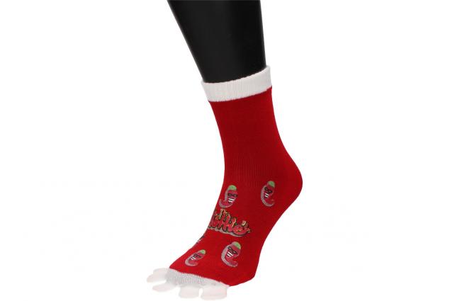 Foto 4 - Ponožky Toe Socks Červené s designem