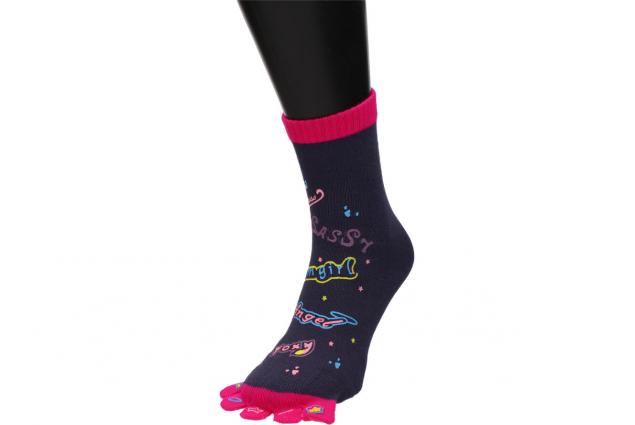Ponožky Toe Socks Šedé s designem