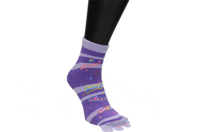 Ponožky Toe Socks Fialové s designem