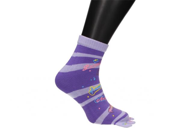 Ponožky Toe Socks Fialové s designem