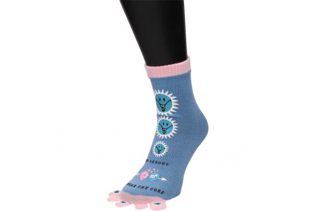 Foto 5 - Ponožky Toe Socks Světle Modré s designem