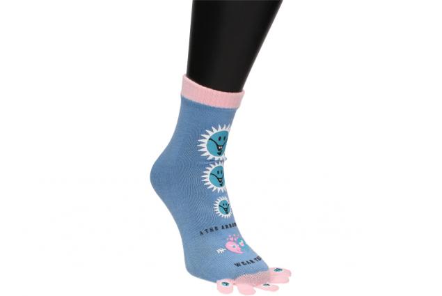 Foto 3 - Ponožky Toe Socks Světle Modré s designem