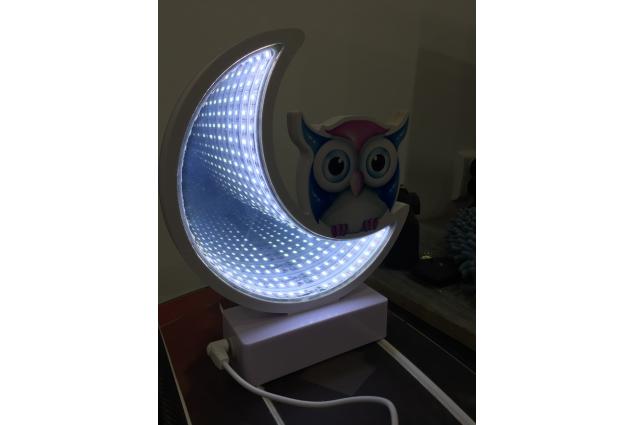 Foto 7 - 3D USB Lampa Sova Na Měsíci