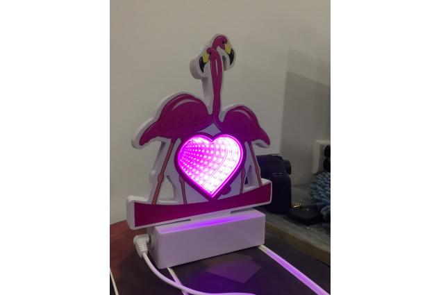 3D USB Lampa Dva Zamilovaní Plameňáci