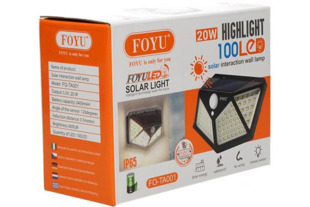 Foto 12 - LED solární Světlo FOYU FO-TA001 20W