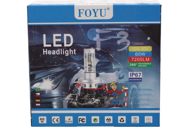 H7 LED žárovky FOYU F3 10-30V 60W sada 2 kusy