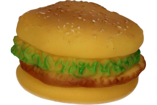 Pískací hračka Burger 8cm