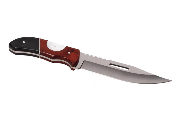 Foto 4 - Lovecký nůž s pilkou a dírou v čepoeli s pouzdrem 28cm