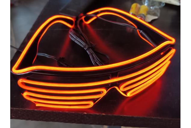 Foto 7 - LED svítící brýle s proužky Oranžové