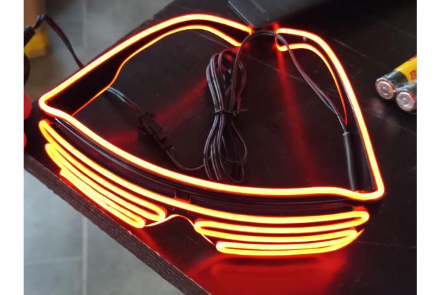 Foto 8 - LED svítící brýle s proužky Oranžové