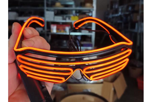 Foto 9 - LED svítící brýle s proužky Oranžové