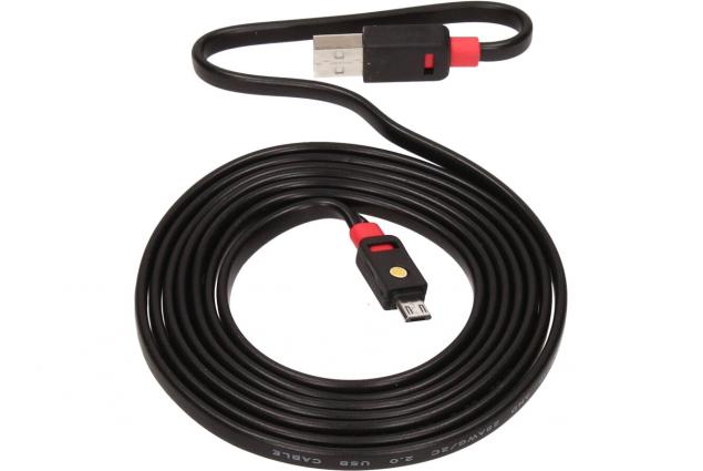 Premium Flat USB Cable Micro USB 2m Griffin Černý