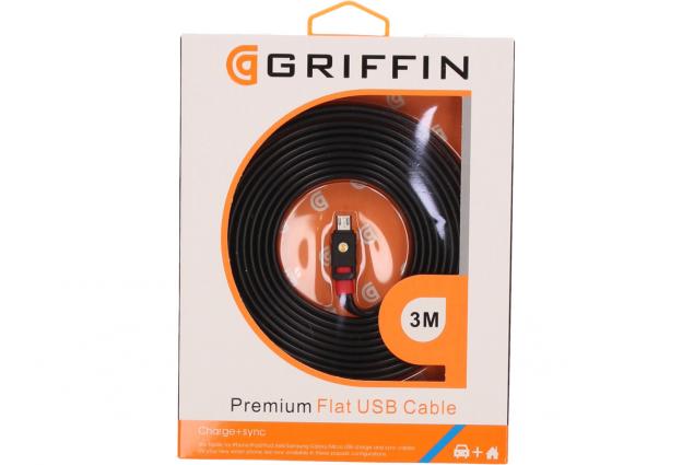 Foto 2 - Premium Flat USB Cable Micro USB 3m Griffin