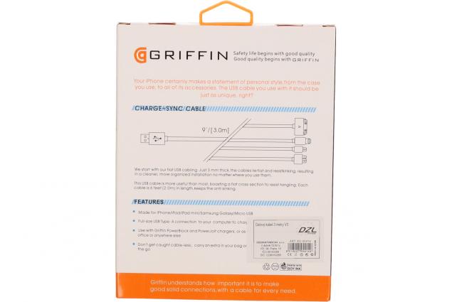 Foto 3 - Premium Flat USB Cable Micro USB 3m Griffin