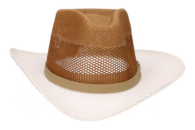 Foto 2 - Letní kovbojský klobouk bílo-hnědý vel 57