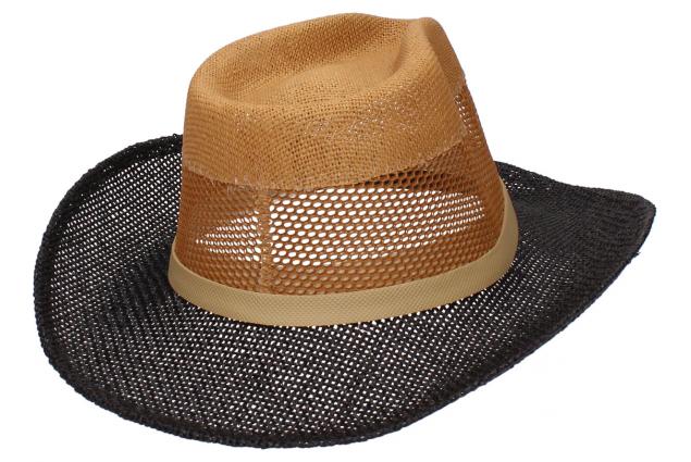 Letní kovbojský klobouk černo-hnědý vel 57