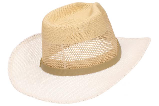 Foto 7 - Letní kovbojský klobouk bílo-světle-hnědý 