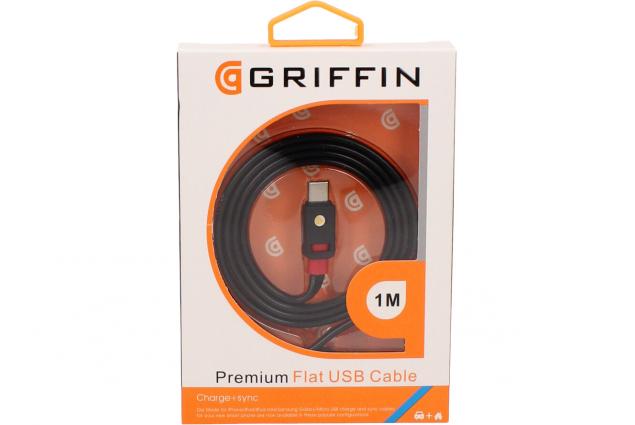 Foto 2 - Premium Flat USB-C Cable 1m Griffin černý