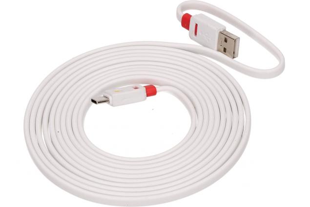 Premium Flat USB-C Cable 3m Griffin Bílý