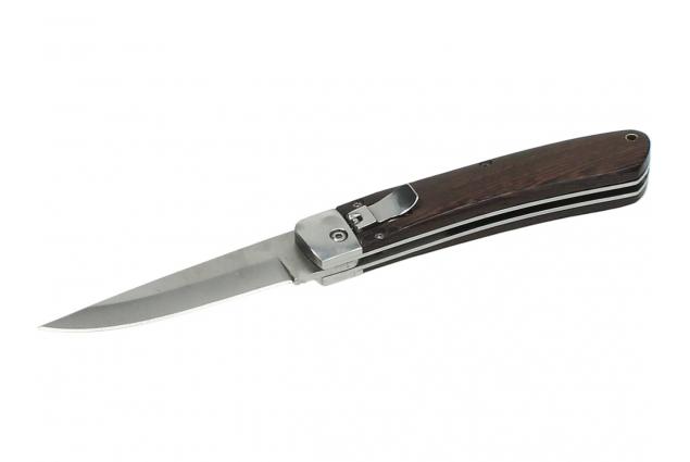 Vystřelovací nůž kapesní s hnědou střenkou 20 cm