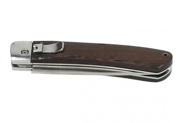 Foto 4 - Vystřelovací nůž kapesní s hnědou střenkou 20 cm
