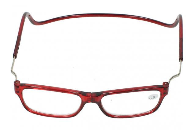 Dioptrické brýle s magnetem červené +2,00