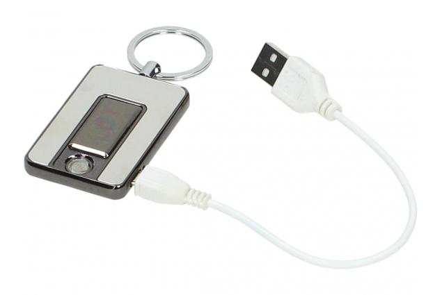 USB zapalovač stříbrný na klíče
