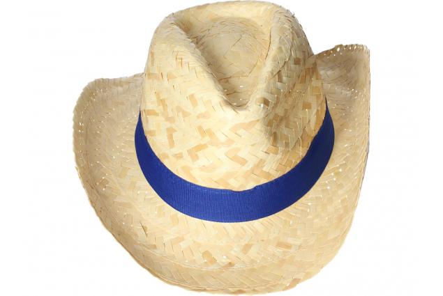 Foto 2 - Slaměný kovbojský klobouk s modrým páskem