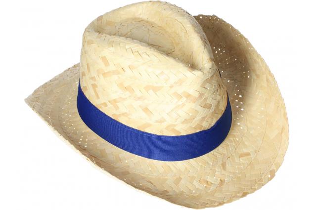 Foto 3 - Slaměný kovbojský klobouk s modrým páskem