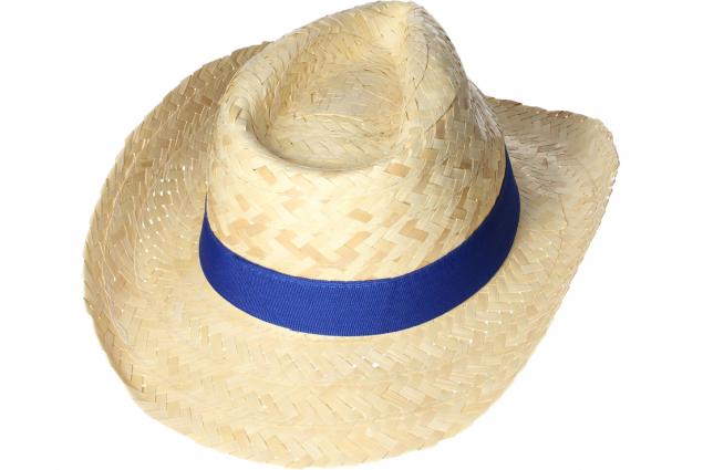Foto 6 - Slaměný kovbojský klobouk s modrým páskem