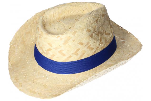 Foto 7 - Slaměný kovbojský klobouk s modrým páskem