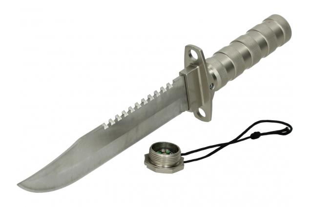 Nůž na přežití v přírodě 35 cm velký stříbrný