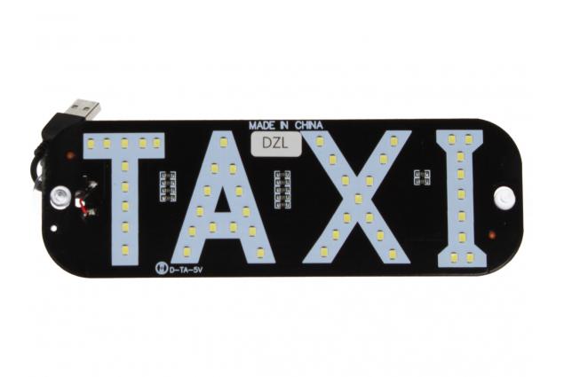 Foto 2 - LED světelná značka taxi 19x17cm USB s vypínačem Bílá