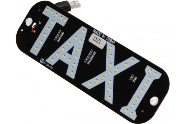 LED světelná značka taxi 19x17cm USB s vypínačem červená