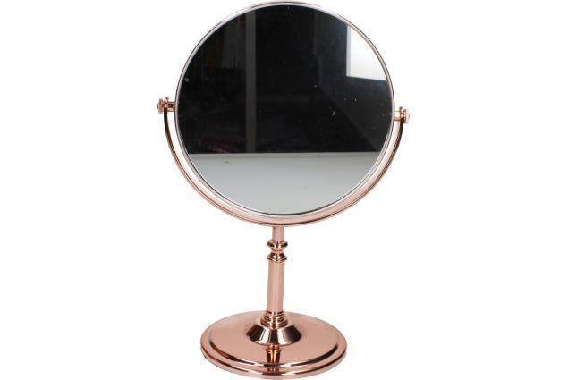 Oboustranné kosmetické zrcadlo měděného vzhledu kulaté