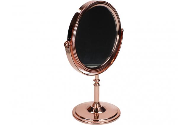 Oboustranné kosmetické zrcadlo měděného vzhledu kulaté