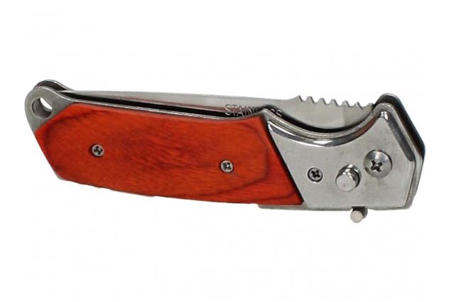 Kapesní Vystřelovací nůž s dřevěnou střenkou 20 cm v pouzdře
